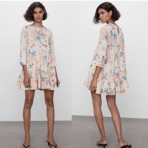 Zara flora print dress Size M NWT